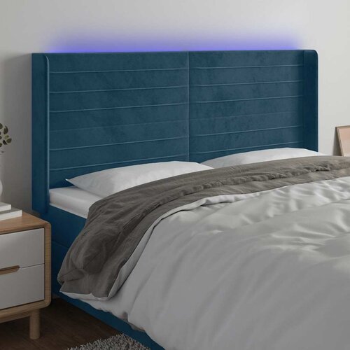  LED uzglavlje tamnoplavo 163x16x118/128 cm bar&scaron;unasto Cene