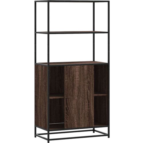 VidaXL Visoka ploča smeđi hrast 68x35x139 cm Konstruirano drvo i metal Slike