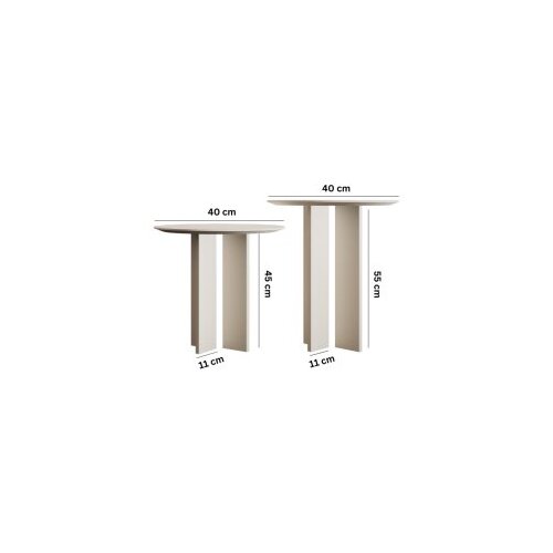 Hanah home Set klub stolova Leo, 2 komada, Bijeli Slike