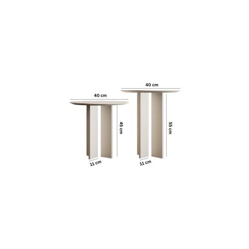 Hanah home set stolova za kafu leo (55 + 45) cream Slike