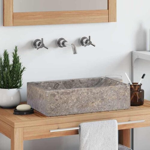  Umivaonik 45 x 30 x 12 cm mramorni visoki sjaj sivi Cijene
