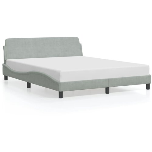 VidaXL Okvir za krevet Dover svjetlosivi 152x203 cm bar&amp;scaron;unasti - Svjetlosiva 152 x 203 cm Slike