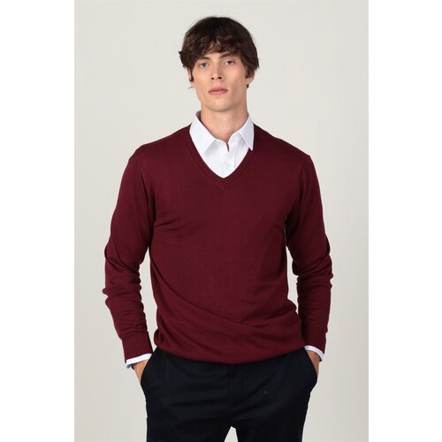 Tudors Muški džemper Slim Fit bordo Slike