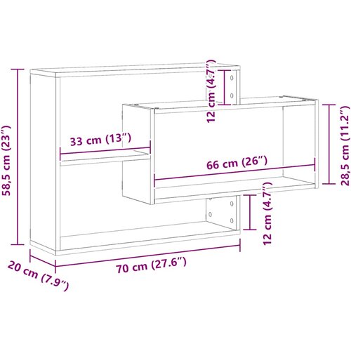  Zidna polica Artisan hrast 104x20x58,5 cm izrađeno drvo Slike