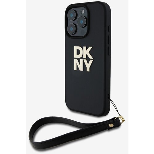 Dkny pu leather stack logo wrist strap iphone 16 pro black ovitek za telefon vijolična Slike