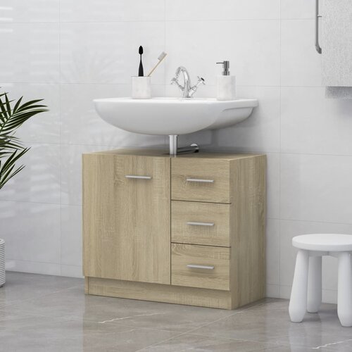 vidaXL Ormarić za umivaonik boja hrasta sonome 63 x 30 x 54 cm iverica Cijene
