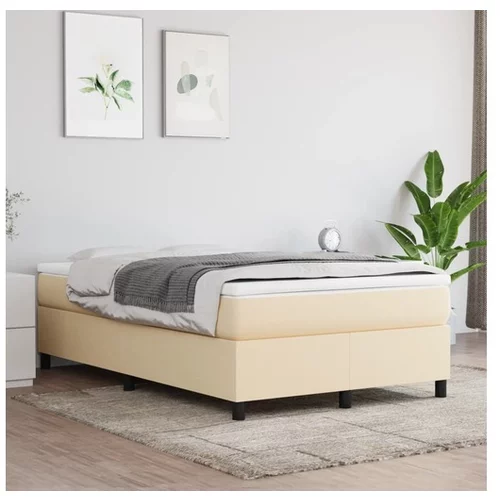  Box spring postelja z vzmetnico krem 120x200 cm blago