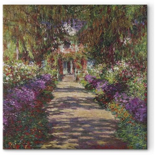  Slika - Claude Monet &amp;ndash; A Pathway in Monet\&amp;#039;s Garden 60x60 Na talijanskom platnu Slike