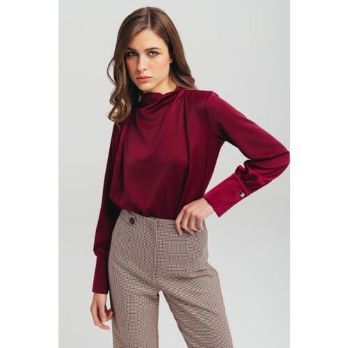 Legendww bordo zenska bluza sa visokim izrezom i dugim rukavima Cene