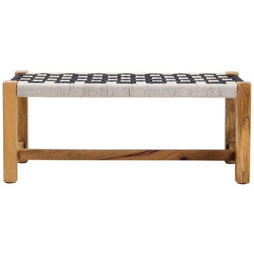 Premier Housewares Črno-bela klop iz masivnega lesa Satna &amp;ndash; Slike