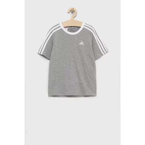 Adidas Dječja pamučna majica kratkih rukava G 3S BF boja: siva