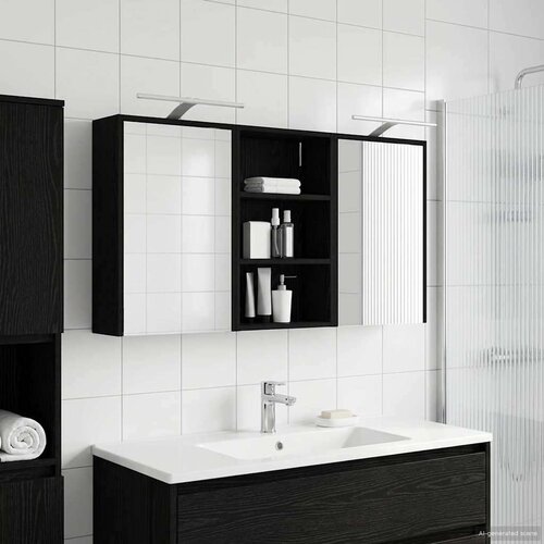  Komplet omaric za kopalnico s polico 3 pcs 126 x 16 x 62,5 cm, (5000246280) Cene