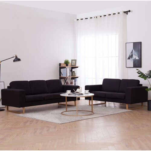 vidaXL 2-dijelni set sofa od tkanine crni Cijene