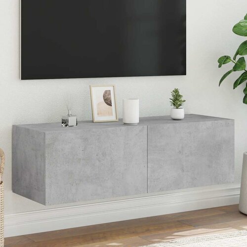  Zidni TV ormarić s LED svjetlima siva boja betona 100x35x31 cm Cene
