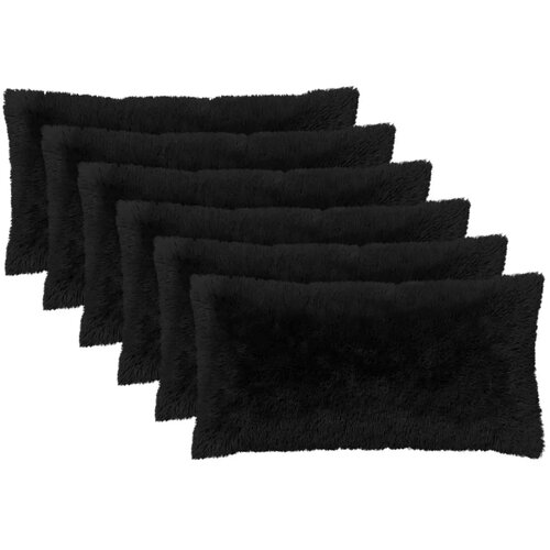  Presvlaka za jastuk 6 pcs HEERLEN Crna 40 x 70 cm PV flis - Crna 40 x 70 cm 6 Cene