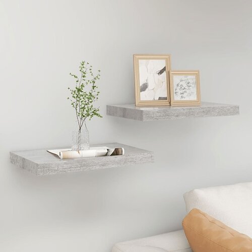 vidaXL plutajuće zidne police 2 kom boja betona 50 x 23 x 3,8 cm MDF Cijene