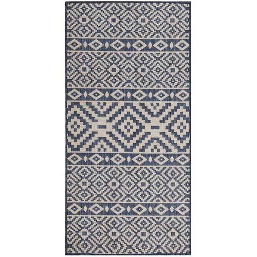  tepih ravnog tkanja 100 x 200 cm plave pruge Slike