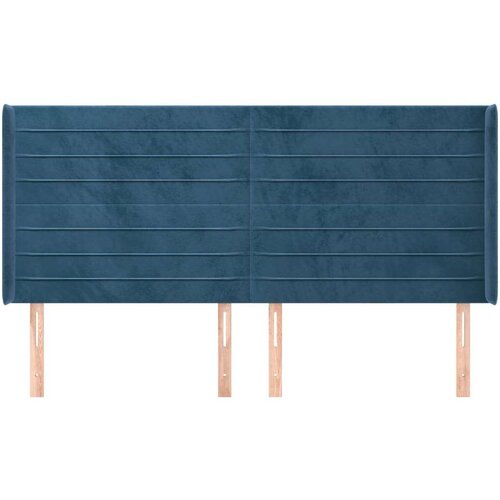  Uzglavlje s u&amp;scaron;ima tamnoplavi 203x16x118/128 cm bar&amp;scaron;unasti Slike