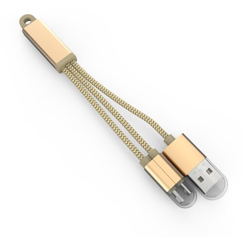 DATA kabl LDNIO LC89 sa priveskom za iPhone lightning/micro USB zlatni Slike
