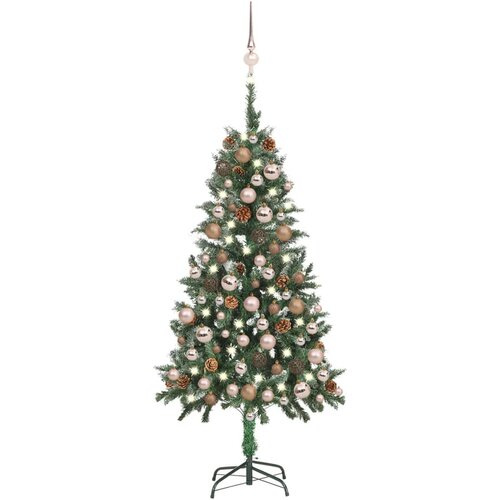 vidaXL umjetno božićno drvce LED s kuglicama i šiškama 150 cm Cene