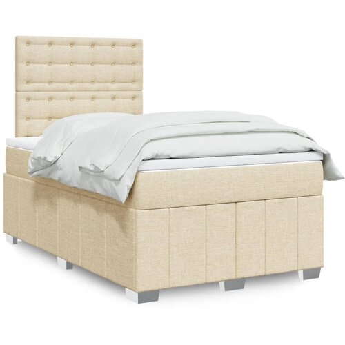  Krevet box spring s madracem krem 120 x 190 cm od tkanine Cijene