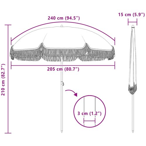  Suncobran za plažu Žuta i bijela 205 x 205 x 210 cm Slike