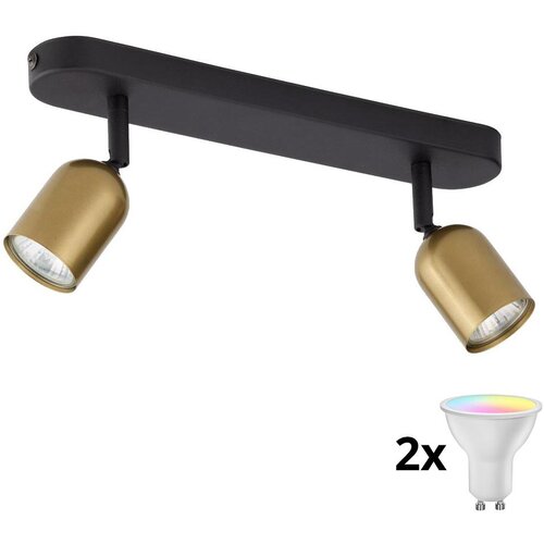  LED RGBW prigu&amp;scaron;iva spot svetiljka TOP 2xGU10/6,5W/230V 2700-6500K zlatna/crna Slike