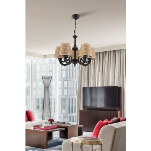 Opviq fiona hazeran - natural, black naturalblack chandelier Slike