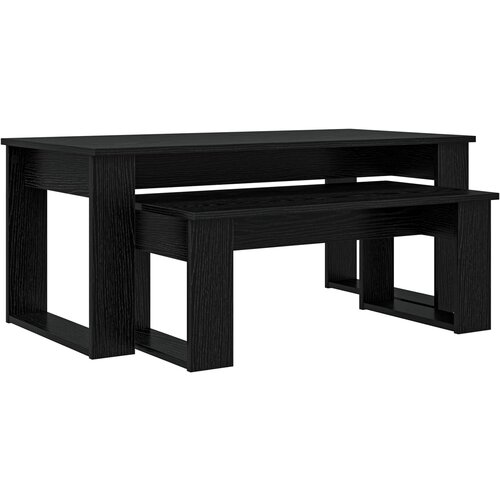 vidaXL Set kavno mizico 2 pcs Črna Orehovina Konstruiran les, (5000120319) Cene