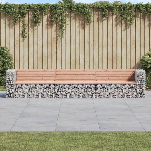 The Living Store Vrtna gabionska klop 347x71x65,5 cm trden les douglas - Vrtna Klop, (21473467) Cene