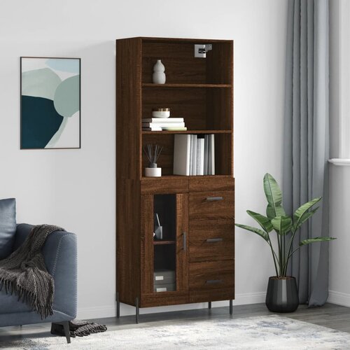 vidaXL Visoka komoda boja hrasta 69 5x34x180 cm od konstruiranog drva Cijene