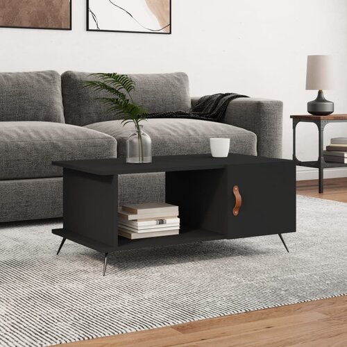 vidaXL Klubska mizica črna 90x50x40 inženirski les Cene