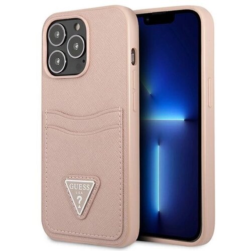 Guess HARDCASE SAFIANO OVITEK ZA IPHONE 13 PRO 6.1 ROZA Z LOGOTIPOM, (21834157) Cene