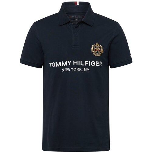 Tommy Hilfiger Majica nočno modra / zlata / ognjeno rdeča / bela Slike