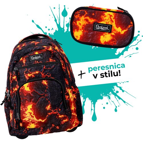 Rucksack Only Komplet Lava Storm: nahrbtnik na kolesih + peresnica Slike