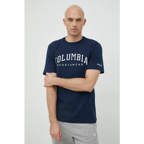 Columbia Bombažna kratka majica mornarsko modra barva