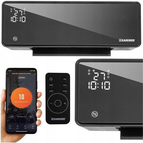 2000W zidna wifi grijanje zračna zavjesa lcd aplikacija zelvion + daljinski upravljač crni Cijene