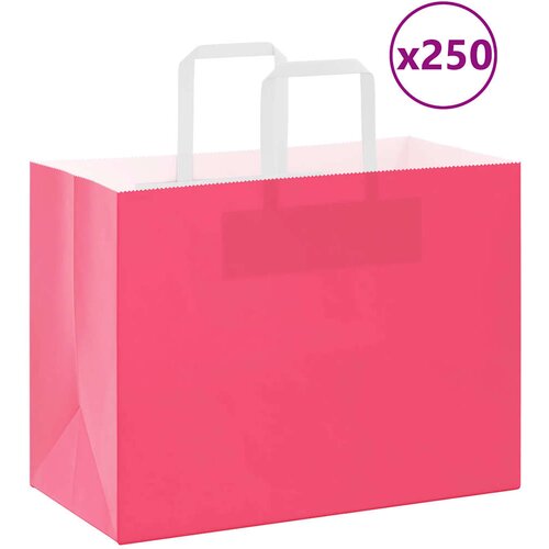  Papirnate vrećice 250 kom s ručkama ružičaste 32x17x25 cm Cijene
