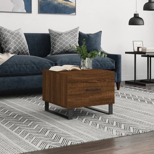 vidaXL Stolić za kavu smeđa boja hrasta 50x50x40 cm konstruirano drvo Cijene