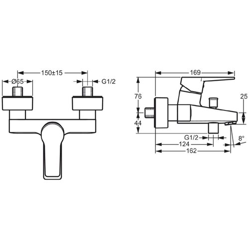 Hansa 09742183 Twist stenska armatura za kad Cene