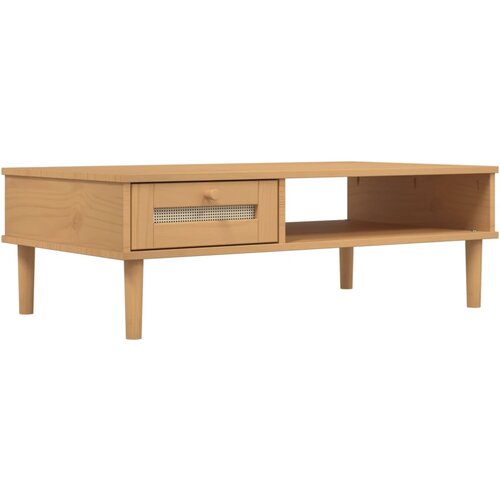 Maison Chic Klubska mizica - kavna mizica - Nizka mizica SENJA videz ratana rjava 100x55x33 cm les, (21753166) Cene
