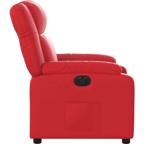 Električni naslonjač od umjetne kože crveni Slike