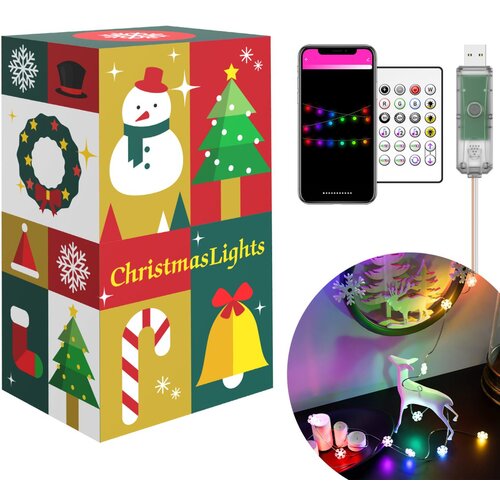 Family Christmas Pametni svetlobni niz bluetooth - snežinke USB 20 RGBIC LED 2m Cene