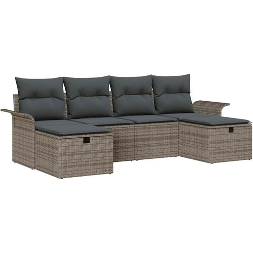  Sjedeća garnitura za vrt 6 kom. Poli ratan 251 x 117 x 85 cm Slike
