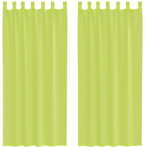 vidaXL Voile zavjese s gornjim dijelom od 2 komada  jabučno zelene boje - Jabukova zelena 140 x 225 cm 1 s petljama Cijene