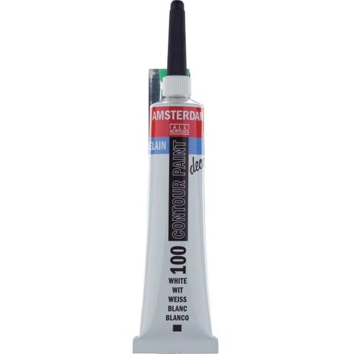  Amsterdam, kontur pasta, boja za porcelan, 20ml - odaberite nijansu White Cene