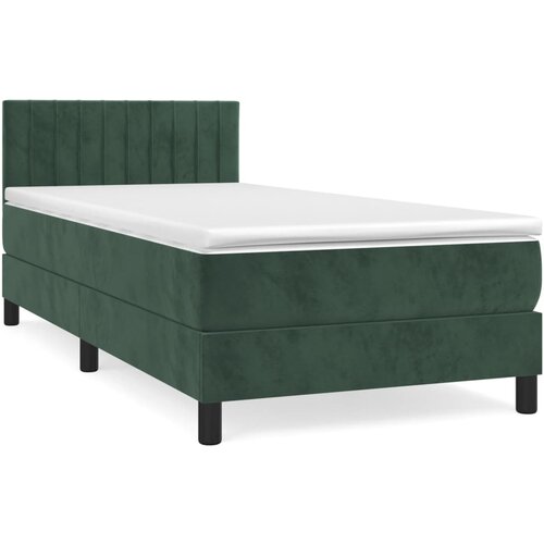 vidaXL Box spring postelja z vzmetnico temno zelena 80x200 cm žamet, (20901977) Cene