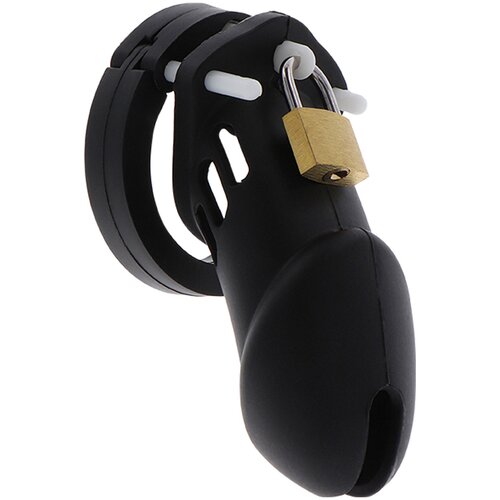 Hidden Desire Extreme Chastity Cock Cage Silicone Black L Cene