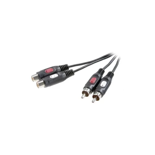 SpeaKa Professional činč audio produžni kabel [2x činč utikač - 2x činč-utičnica] 2.50 m crn