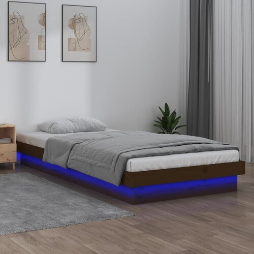  Okvir za krevet boja meda 75x190 cm 2FT6 mali masivno drvo Slike